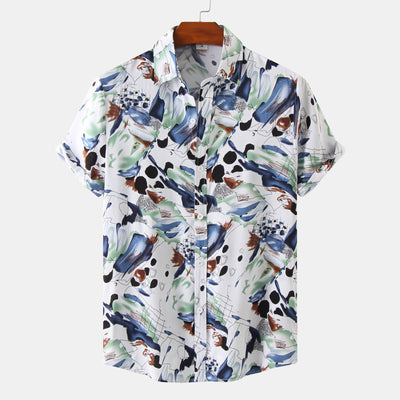 Camisa Floral de Solapa para Hombre - Manga Corta - Image 4