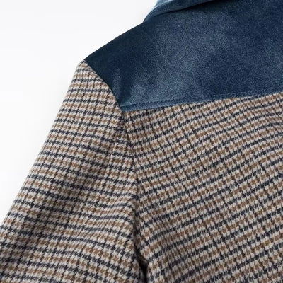 Abrigo de Lana a Cuadros Combinado para Mujer - Image 18