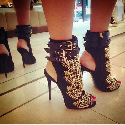 Sandalias de Tacón Alto con Pedrería y Múltiples Hebillas - Image 10