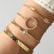 Pulsera Decorativa con Cristales Rhinestone y Diseño de Flecha Redonda - Set de 4 Piezas