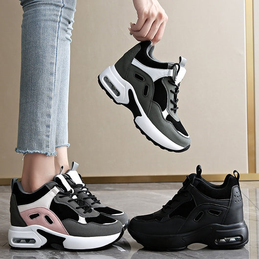 Tenis Casual de Cuero Talla Grande con Tacón Oculto y Plataforma - Image 13