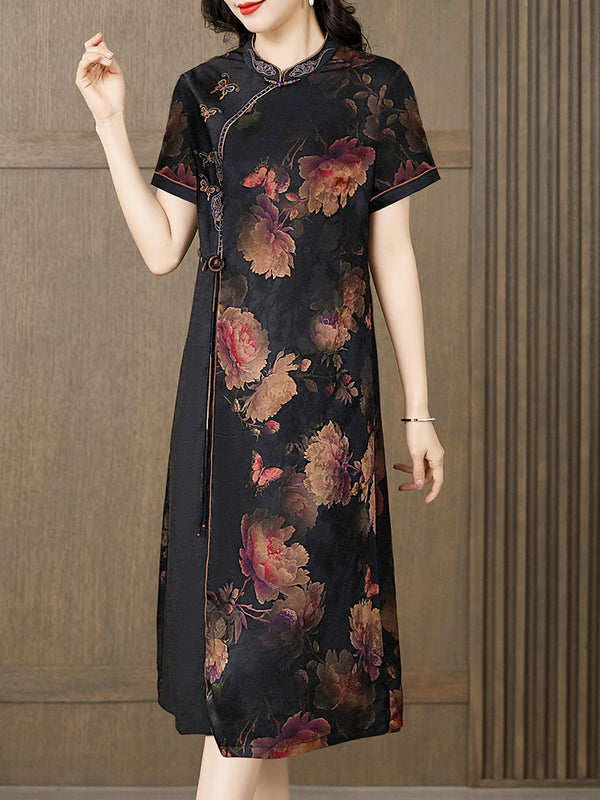 Cheongsam de Seda Mulberry Satinado - Estilo Occidental Moderno para Mujer - Image 6