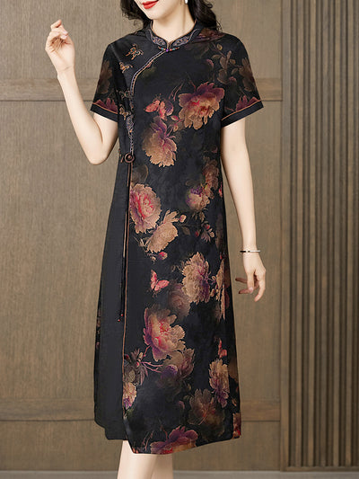 Cheongsam de Seda Mulberry Satinado - Estilo Occidental Moderno para Mujer - Image 6