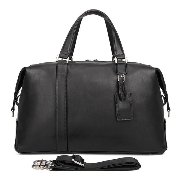 Bolsa de Viaje en Cuero Nappa Premium - Elegancia Clásica Negro