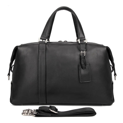 Bolsa de Viaje en Cuero Nappa Premium - Elegancia Clásica Negro