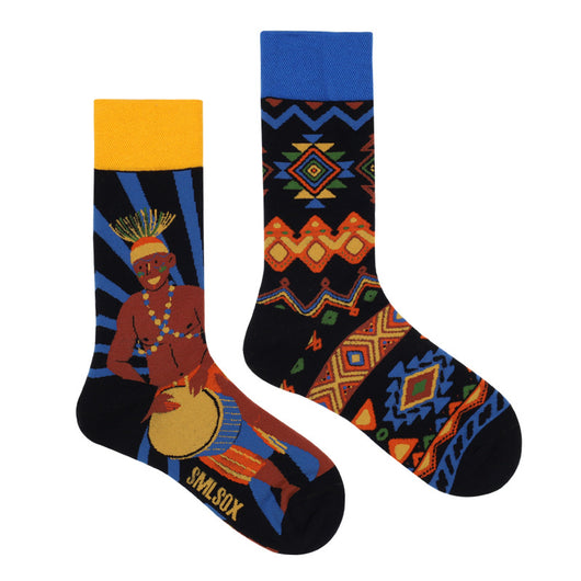 Calcetines Retro Asimétricos para Parejas - Algodón Cómodo Unisex - Image 100