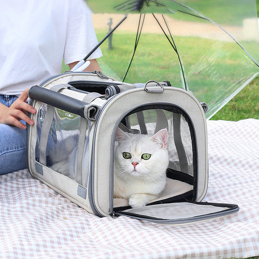 Mochila Transportadora Transparente para Mascotas - Plegable y Respirable