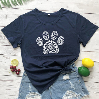 Camiseta Suelta Estampado Huellas Animales para Hombre y Mujer - Image 13