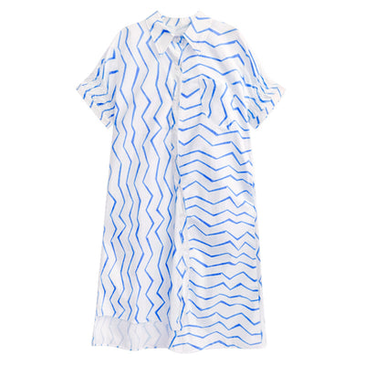 Vestido Camisero Mujer Rayas Francesas Estilo Relajado para Verano - Image 5
