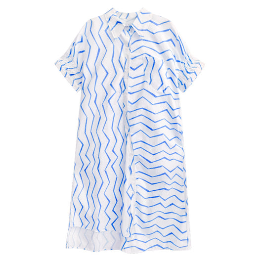 Vestido Camisero Mujer Rayas Francesas Estilo Relajado para Verano - Image 5