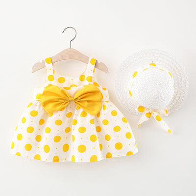 Conjunto Infantil Coreano con Lunares: Top Tirantes y Falda - Image 5