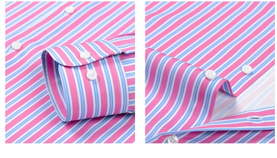 Camisa Estampada Digital a Rayas con Cuello Solapa - Manga Larga para Hombre - Image 25