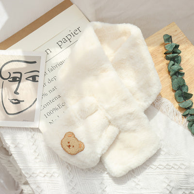 Bufanda Térmica Estilo Coreano con Oso Peluche - Versátil para Invierno - Image 13