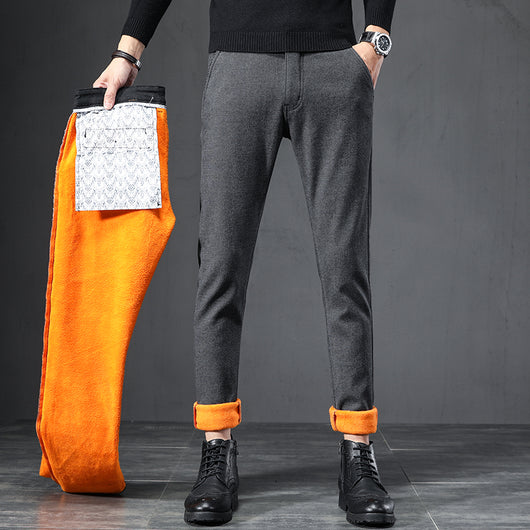 Pantalones de Vestir para Hombre Premium Anti-arrugas con Forro Grueso