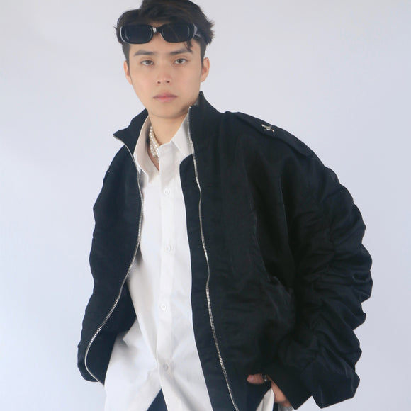 Chaqueta Personalizada con Mangas Trompeta Micro - Cremallera Frontal