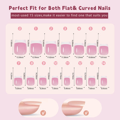 Uñas Postizas Estilo Francés Desmontables sin Marcas - Image 32