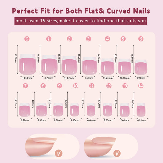 Uñas Postizas Estilo Francés Desmontables sin Marcas - Image 32