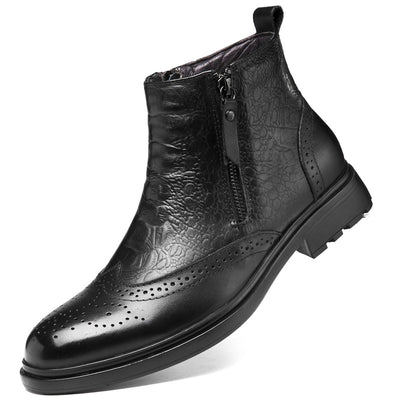 Botas Altas de Cuero con Aumento de Altura - Estilo Brogue Trendy Talla 46 - Image 4