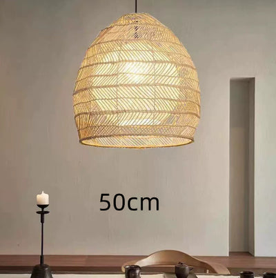 Lámpara de Escritorio Estilo Rattan Pastoral Chino - Image 9