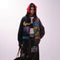 Chaqueta Primavera Hombre Graffiti Multicolor Corte Relajado