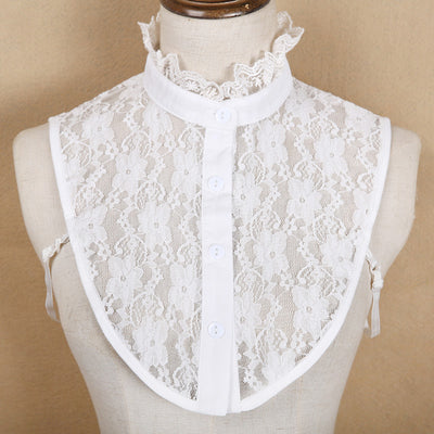 Cuello Falso Retro de Algodón con Encaje Desmontable para Mujer - Image 37