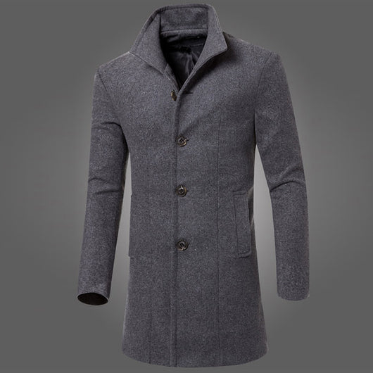 Abrigo Tipo Trinchera de Lana Pura para Hombre - Image 7