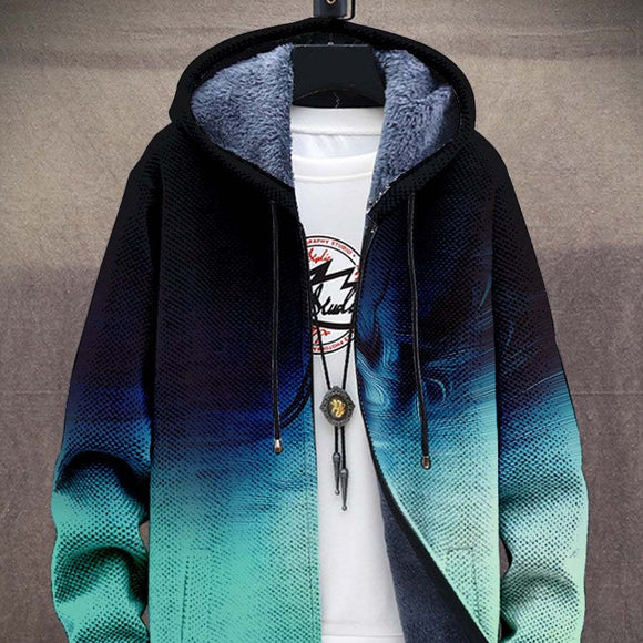 Chaqueta de Cuello Parado con Estampado Digital para Hombre