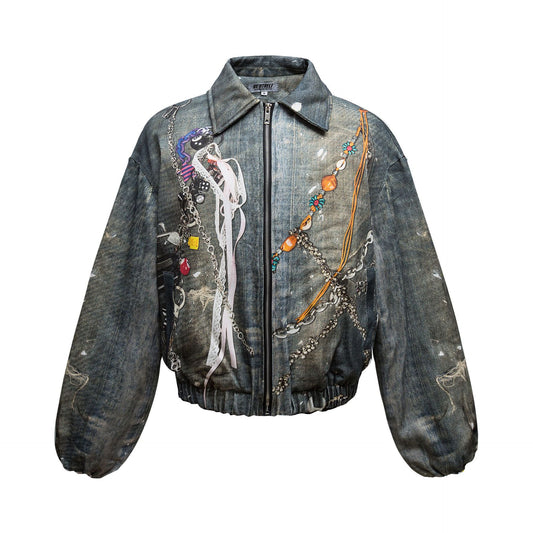 Chaqueta Acolchada Retro Americana Ancha para Hombre