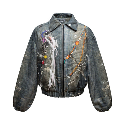 Chaqueta Acolchada Retro Americana Ancha para Hombre