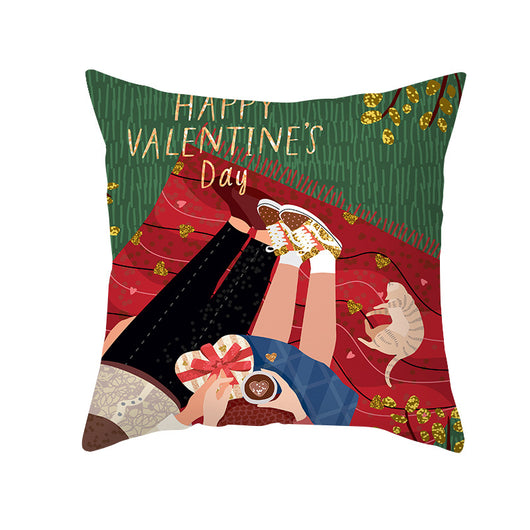 Funda de Cojín Estampada Melocotón para Sala y Dormitorio - Edición Día de San Valentín - Image 21