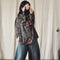 Camiseta Retro Suelta y Cómoda Cuello Redondo Manga Corta