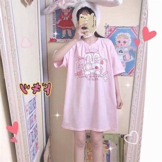 Vestido Camiseta Suelta Manga Corta Largo Medio - Image 10