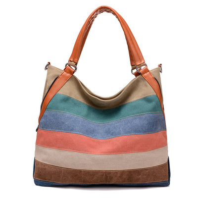 Bolso de Lona para Mujer con Rayas Texturizadas - Image 6