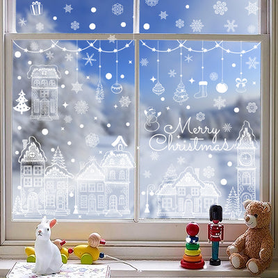 Pegatinas de Copos de Nieve Navideñas para Ventanas - Decoraciones Reutilizables - Image 12