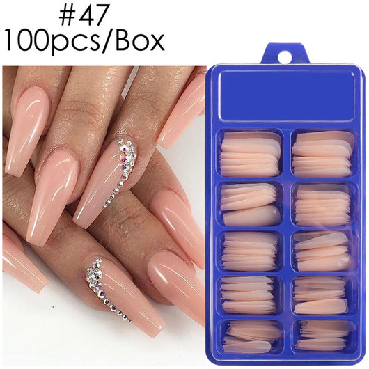 Uñas Postizas de Pasta Completa con Durabilidad Extendida - Acabado Ballet Azul - Image 47