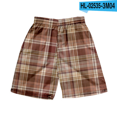 Shorts Casuales a Cuadros para Hombre - Pantalones de Playa - Image 8