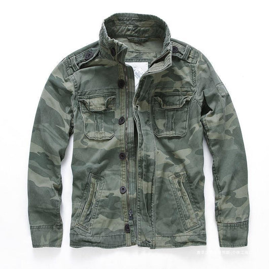 Chaqueta Militar Denim para Hombre - Abrigo de Trabajo Outdoor y Montaña