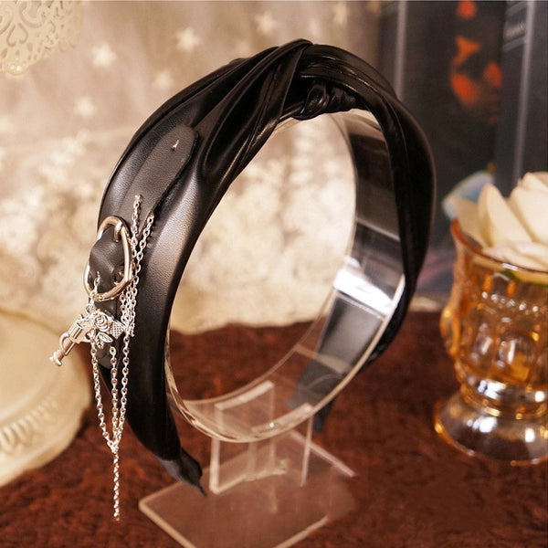 Pasador de Moño Punk Hecho a Mano Negro Estilo Amor Dulce