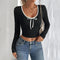 Blusa Elegante de Bloques de Color - Ajuste Ceñido Moderno para Otoño Invierno