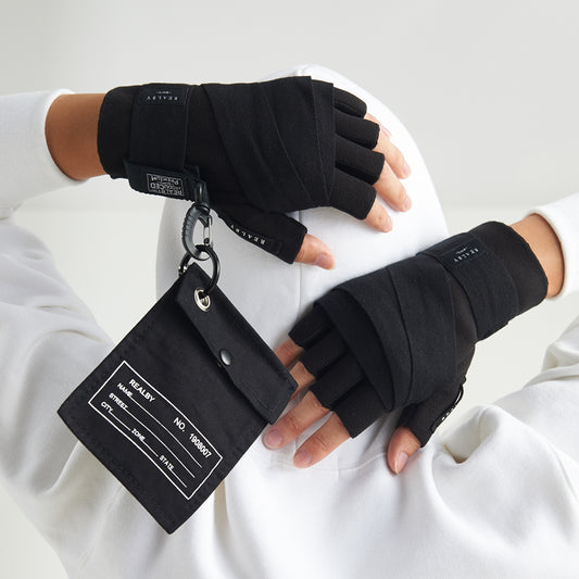 Guantes de Entrenamiento Medio Dedo con Muñequera Integrada para Boxeo y Fitness