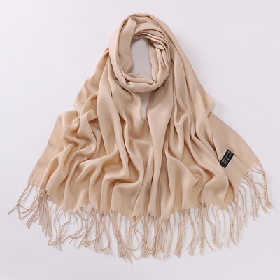 Bufanda Larga de Cashmira Suave - Color Liso para Otoño e Invierno - Image 35