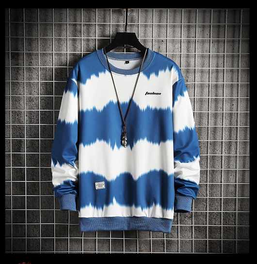 Suéter Holgado Tie-Dye Bicolor para Hombre Talla Grande