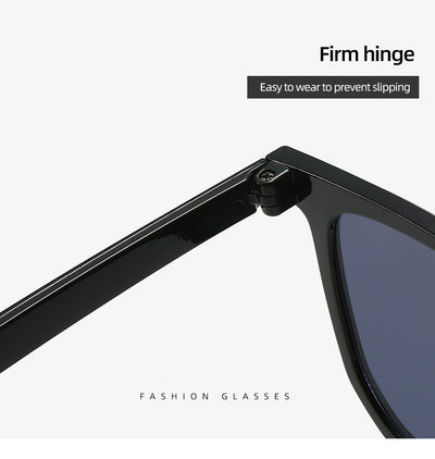 Large frame square sunglasses with a transparent champagne-colored frame and brown lenses. - Image 12