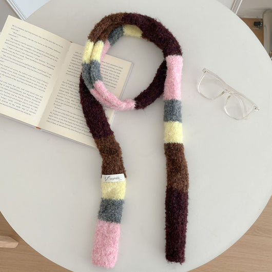 Bufanda Larga Retro Arcoíris Tejida con Diseño Elegante y Corte Slim - Image 14