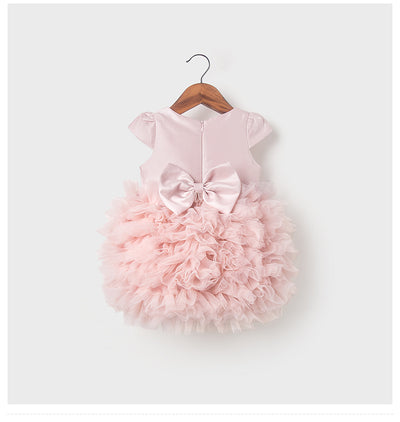 Vestido de Primer Cumpleaños Niña Rosa con Falda Tul Princesa - Image 7