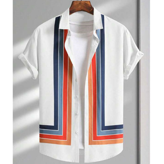 Camisa Suelta Estampada de Manga Corta para Hombre - Image 13