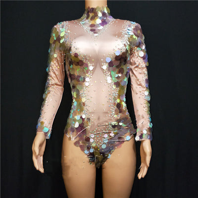 Traje de Baño Sirena Enterizo con Escote Alto - Image 11
