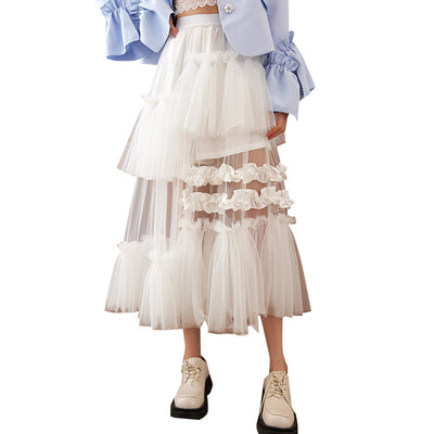 Falda Casual Mujer Aire Fresco con Volantes y Malla Ligera - Image 8