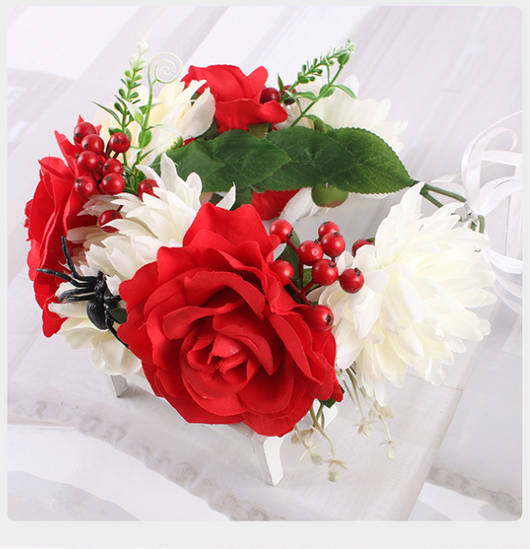 Diadema de Rosas de Simulación para Fiestas de Halloween y Navidad - Image 7