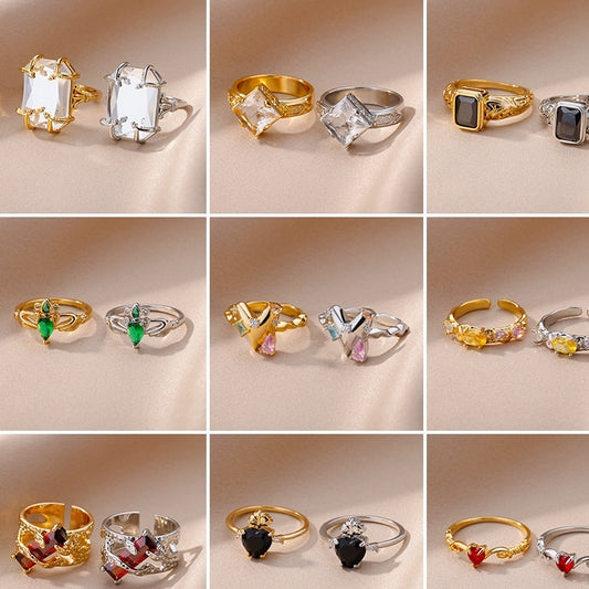 Anillo de Corazón Zircon Lujo Minimalista